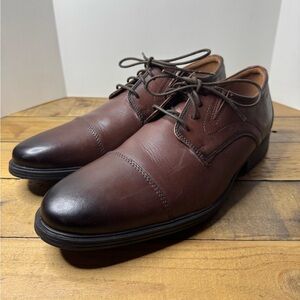 Clarks Mens Whiddon Leather Lace up Cap Toe Oxford